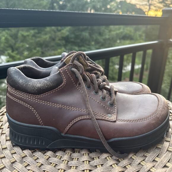 Footprints Birkenstock Brown Leather Lace Up Grunge Ankle Boots 39.5 Women’s 9.5 - Picture 1 of 16